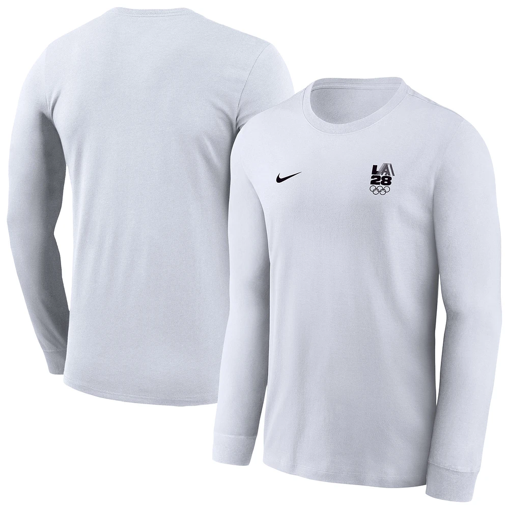 Men's Nike White LA28 Summer Olympics Legend Dri-FIT Long Sleeve T-Shirt