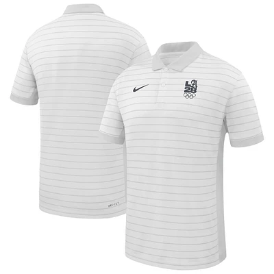 Men's Nike White LA28 Summer Olympics Performance Victory Stripe Polo