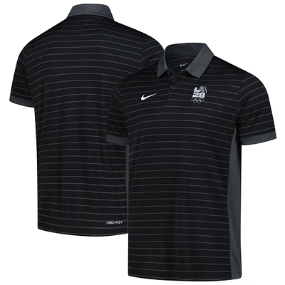 Men's Nike Black LA28 Summer Olympics Performance Victory Stripe Polo
