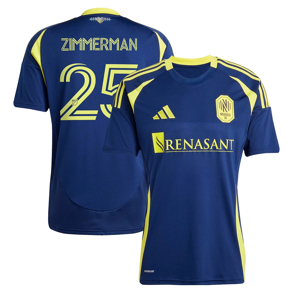 Men's adidas Walker Zimmerman Navy Nashville SC 2025 The Heart of Kit Replica Player Jersey