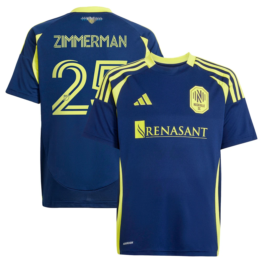 Youth adidas Walker Zimmerman Navy Nashville SC 2025 The Heart of Kit Replica Player Jersey