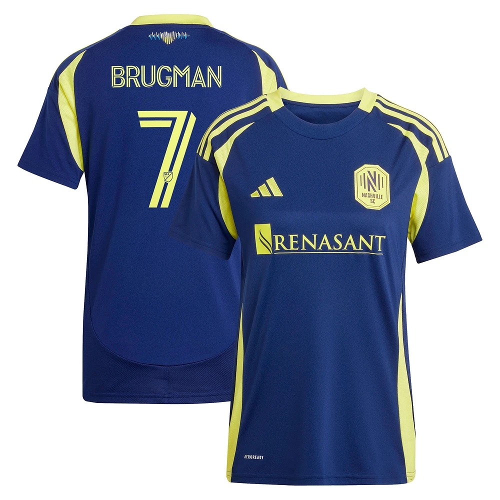 Women's adidas Gastón Brugman Navy Nashville SC 2025 The Heart of Kit Replica Player Jersey