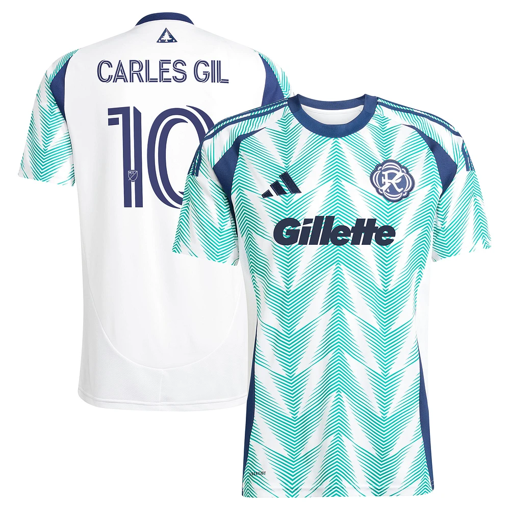 Men's adidas Carles Gil White New England Revolution 2025 Eastern White Pine x Flag of New England Replica Player Jersey