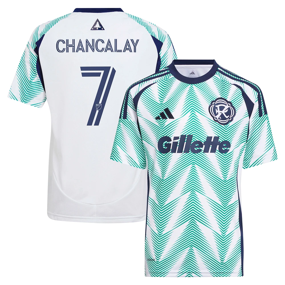 Youth adidas Tomás Chancalay White New England Revolution 2025 Eastern Pine x Flag of Replica Player Jersey