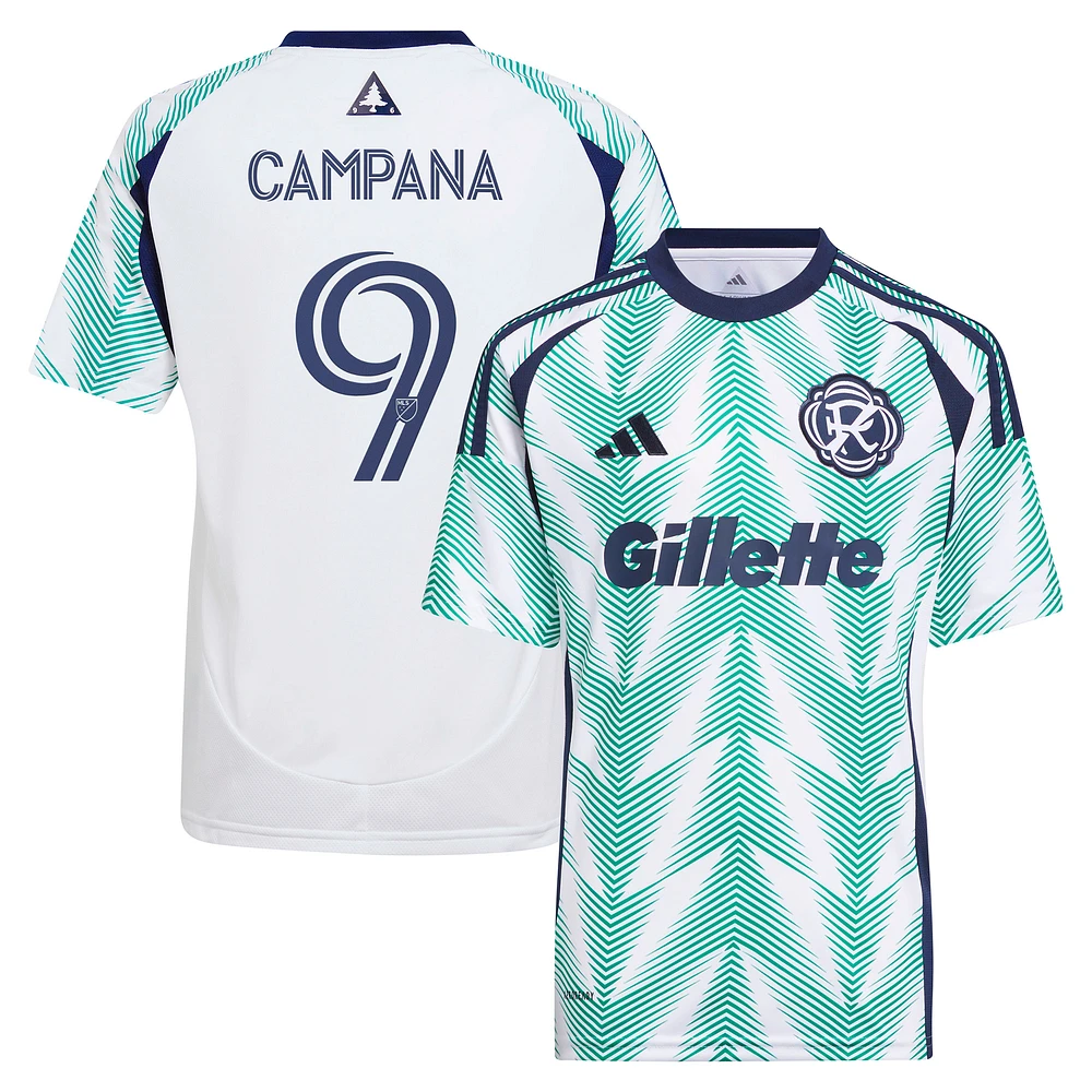 Youth adidas Leonardo Campana White New England Revolution 2025 Eastern Pine x Flag of Replica Player Jersey