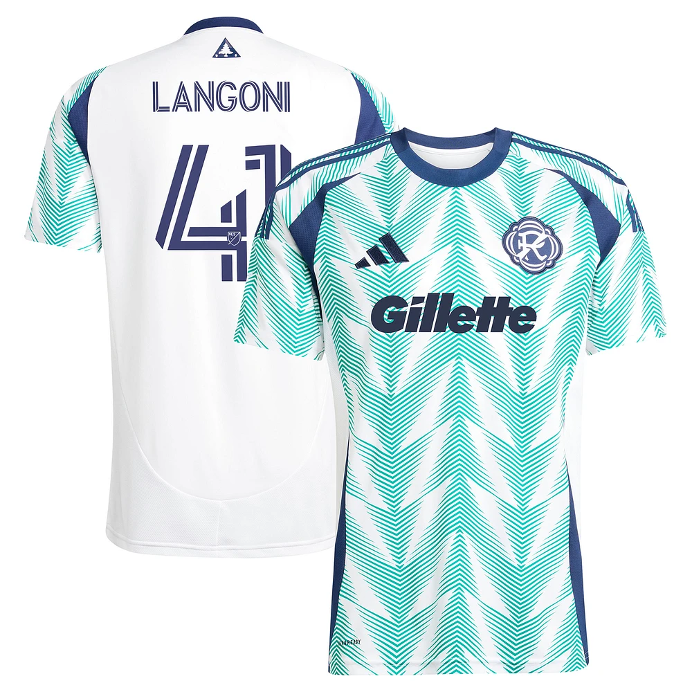 Men's adidas Luca Langoni White New England Revolution 2025 Eastern White Pine x Flag of New England Replica Player Jersey