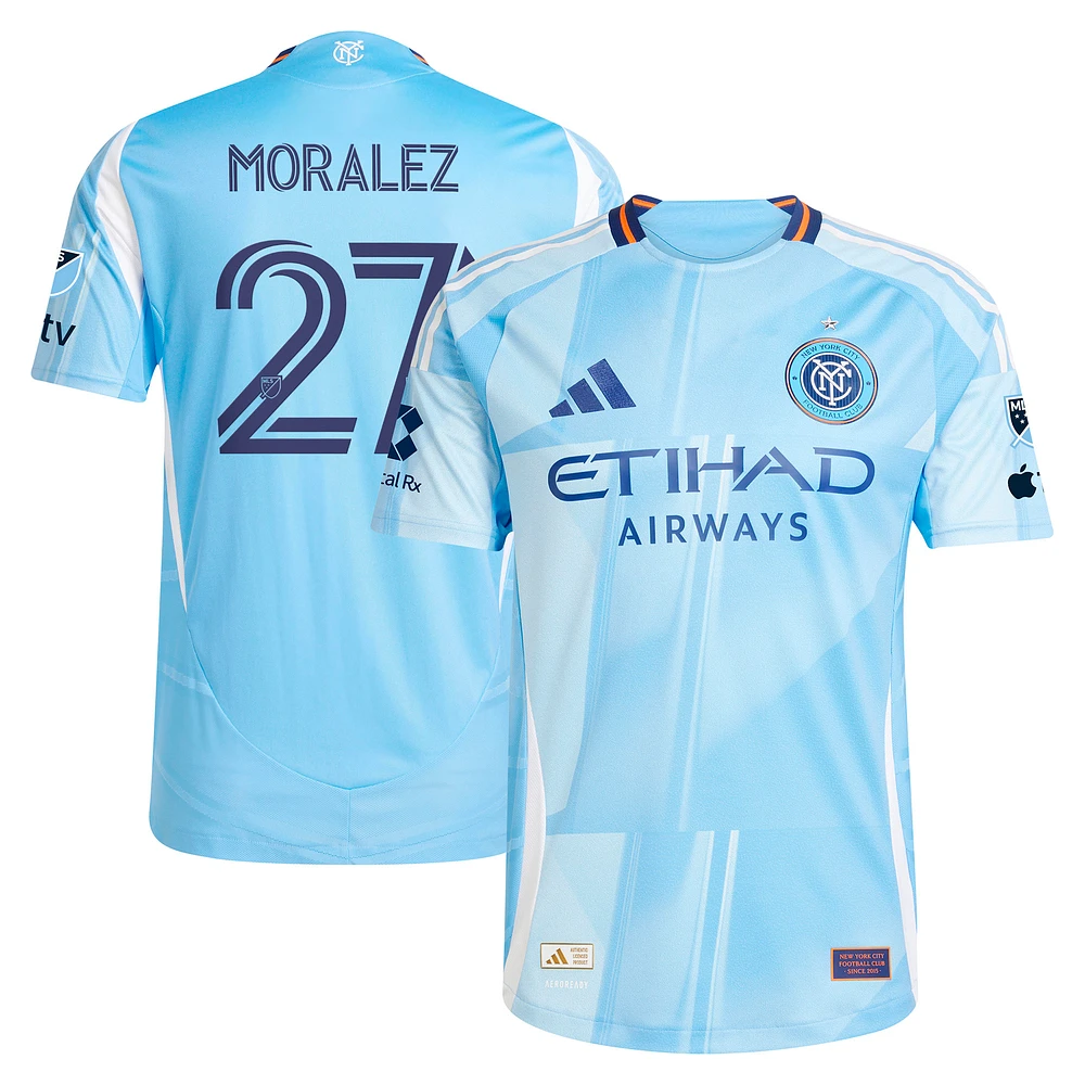 Men's adidas Maximiliano Moralez Light Blue New York City FC 2025 The Excelsior Kit Authentic Player Jersey