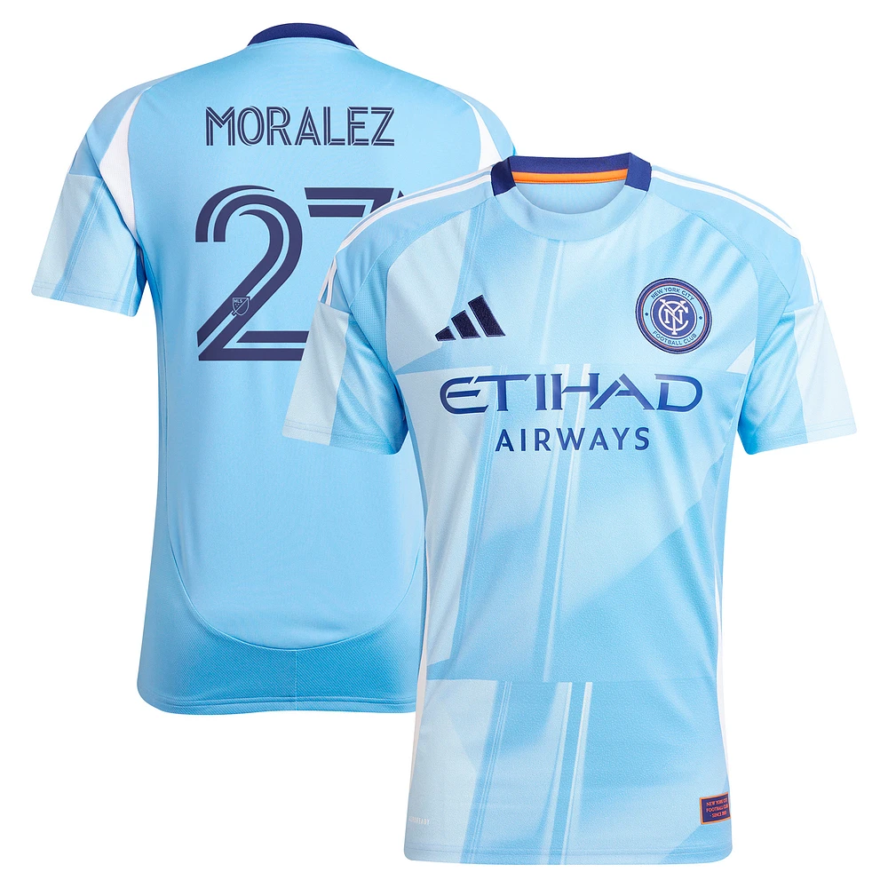 Men's adidas Maximiliano Moralez Light Blue New York City FC 2025 The Excelsior Kit Replica Player Jersey