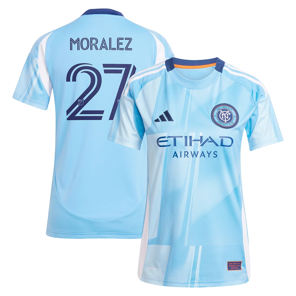 Women's adidas Maximiliano Moralez Light Blue New York City FC 2025 The Excelsior Kit Replica Player Jersey