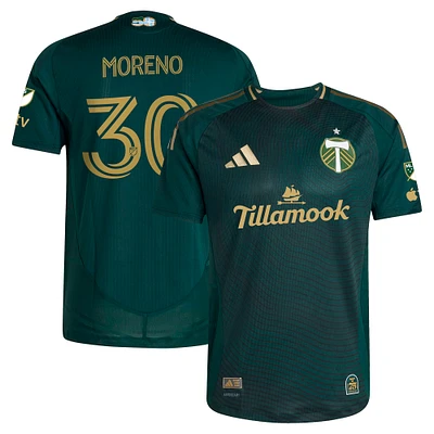 Men's adidas Santiago Moreno Green Portland Timbers 2025 Forever & Gold Authentic Player Jersey