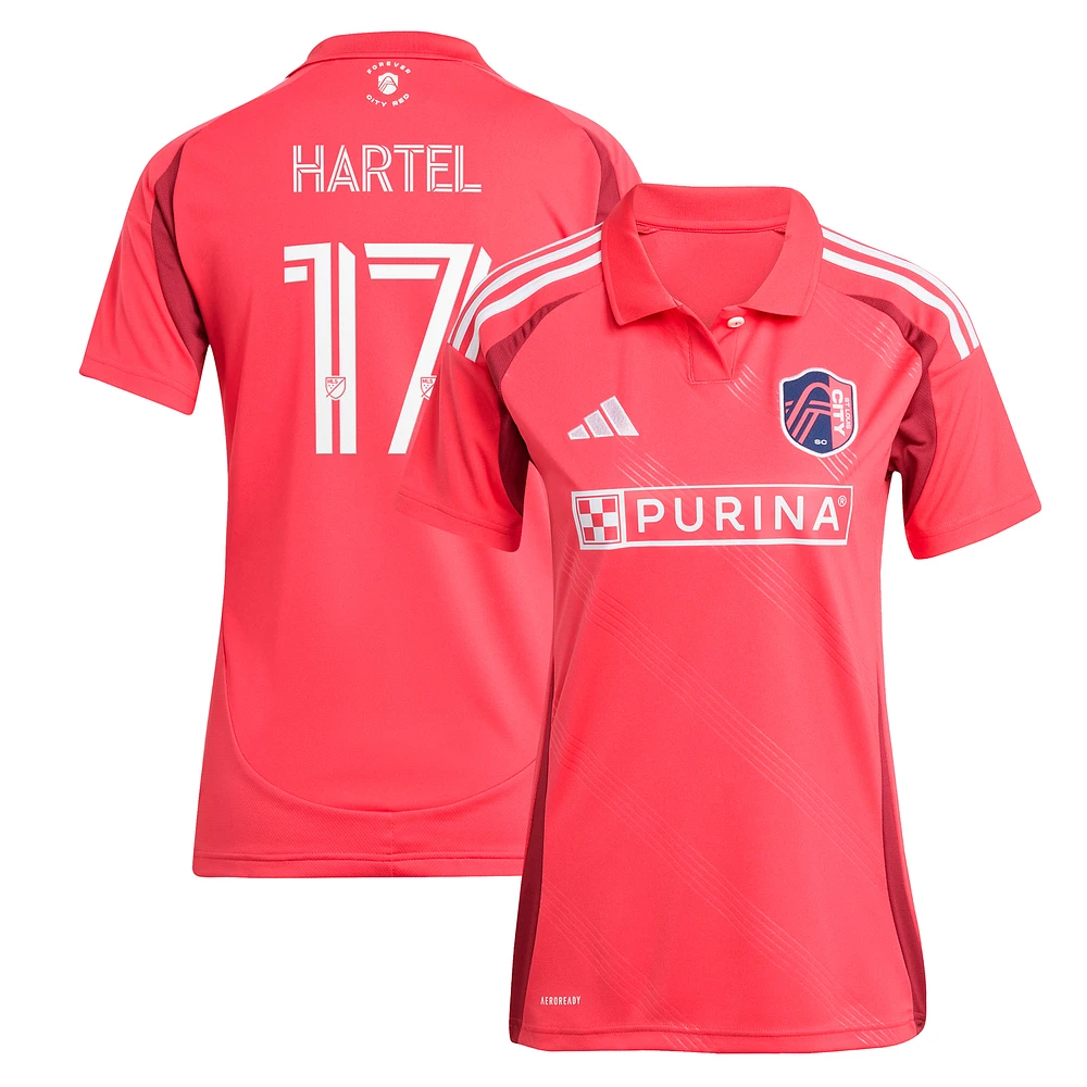 Women's adidas Marcel Hartel Red St. Louis CITY SC 2025 Forever Replica Player Jersey