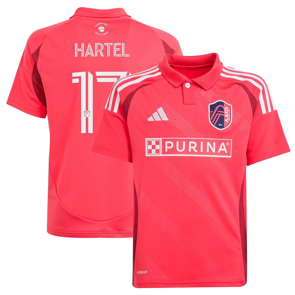 Youth adidas Marcel Hartel Red St. Louis CITY SC 2025 Forever Replica Player Jersey