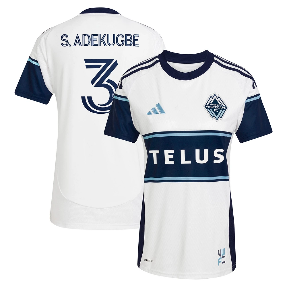 Women's adidas Samuel Adekugbe White Vancouver Whitecaps FC 2025 The Peak Replica Player Jersey