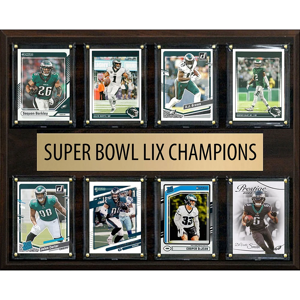 Philadelphia Eagles Super Bowl LIX Champions 12" x 15" Eight-Card Plaque