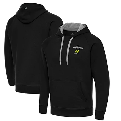 Men's Antigua Black William Byron 2025 Daytona 500 Champion Victory Pullover Hoodie