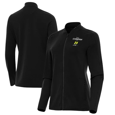 Women's Antigua Black William Byron 2025 Daytona 500 Champion Continual Full-Zip Jacket