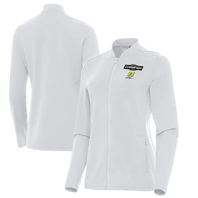 Women's Antigua White William Byron 2025 Daytona 500 Champion Continual Full-Zip Jacket