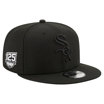 Men's New Era Black Chicago White Sox 125th Anniversary 9FIFTY Snapback Hat