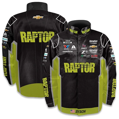 Men's Hendrick Motorsports Team Collection Black William Byron Raptor Full-Snap Nylon Uniform Jacket