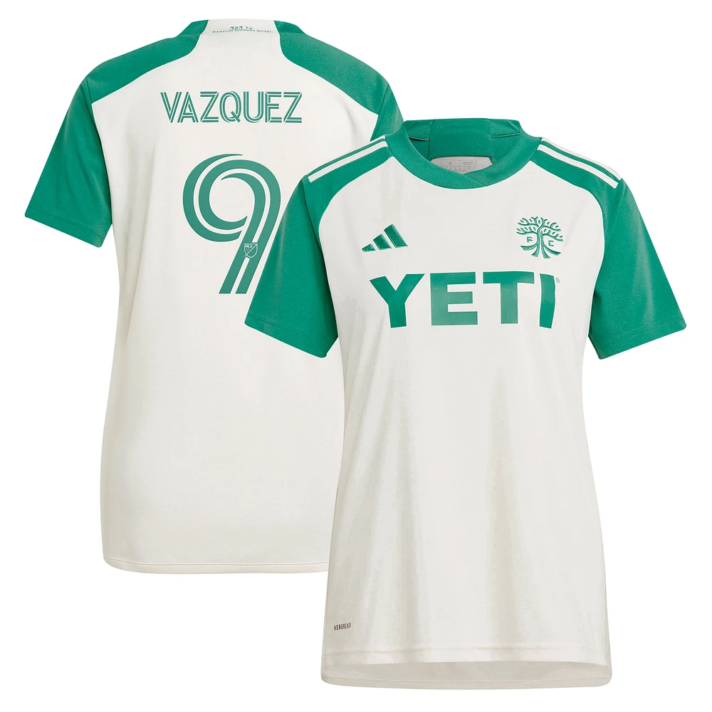 Women's adidas Brandon Vazquez Tan Austin FC 2024 The Armadillo Kit Replica Player Jersey