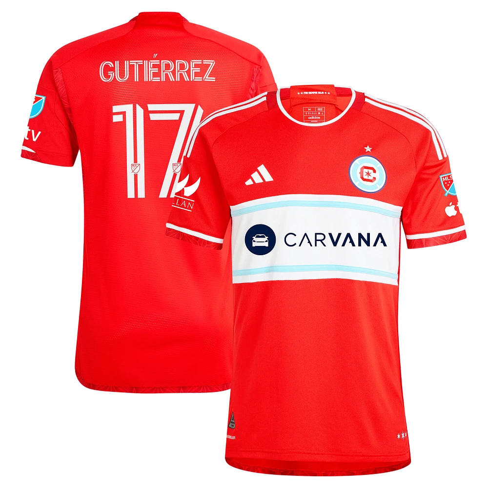 Men's adidas Brian Gutierrez Red Chicago Fire 2024 Return To Red Authentic Player Jersey