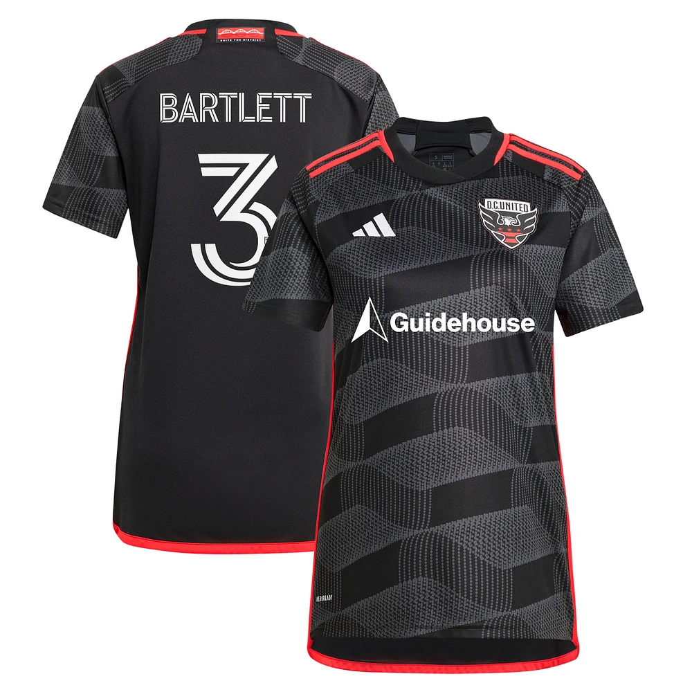 Women's adidas Lucas Bartlett Black D.C. United 2024 The Icon Kit Replica Player Jersey