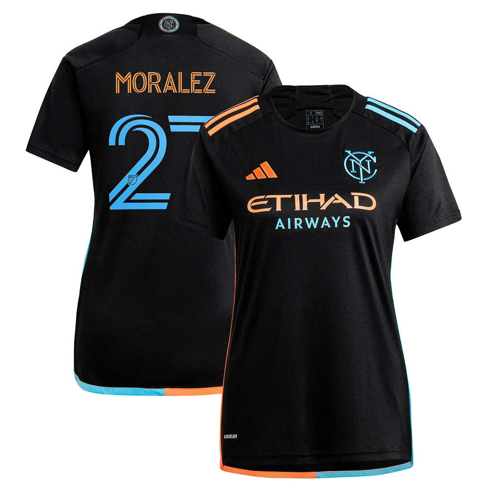 Women's adidas Maximiliano Moralez Black New York City FC 2024 24/7 Kit Replica Player Jersey