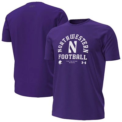 Men's Under Armour Purple Northwestern Wildcats 2025 Sideline Football Performance T-Shirt