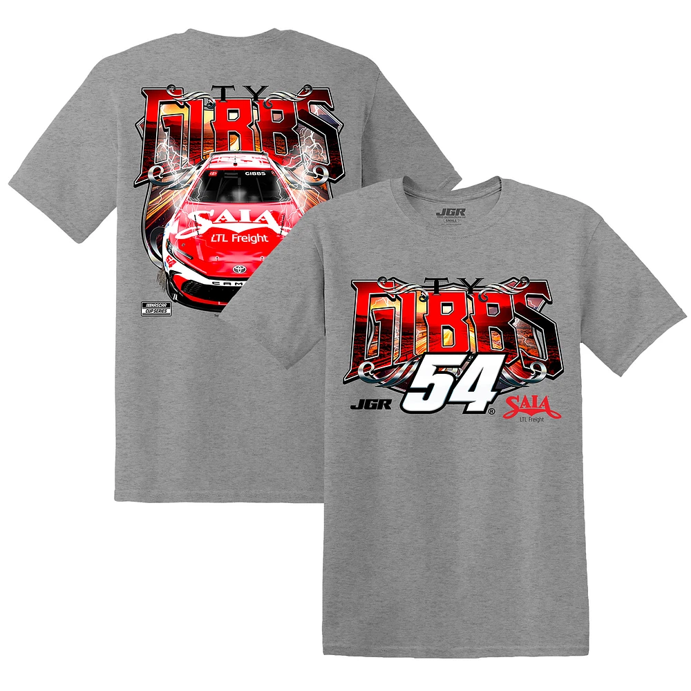 Men's Joe Gibbs Racing Team Collection Heather Gray Ty Saia Car T-Shirt