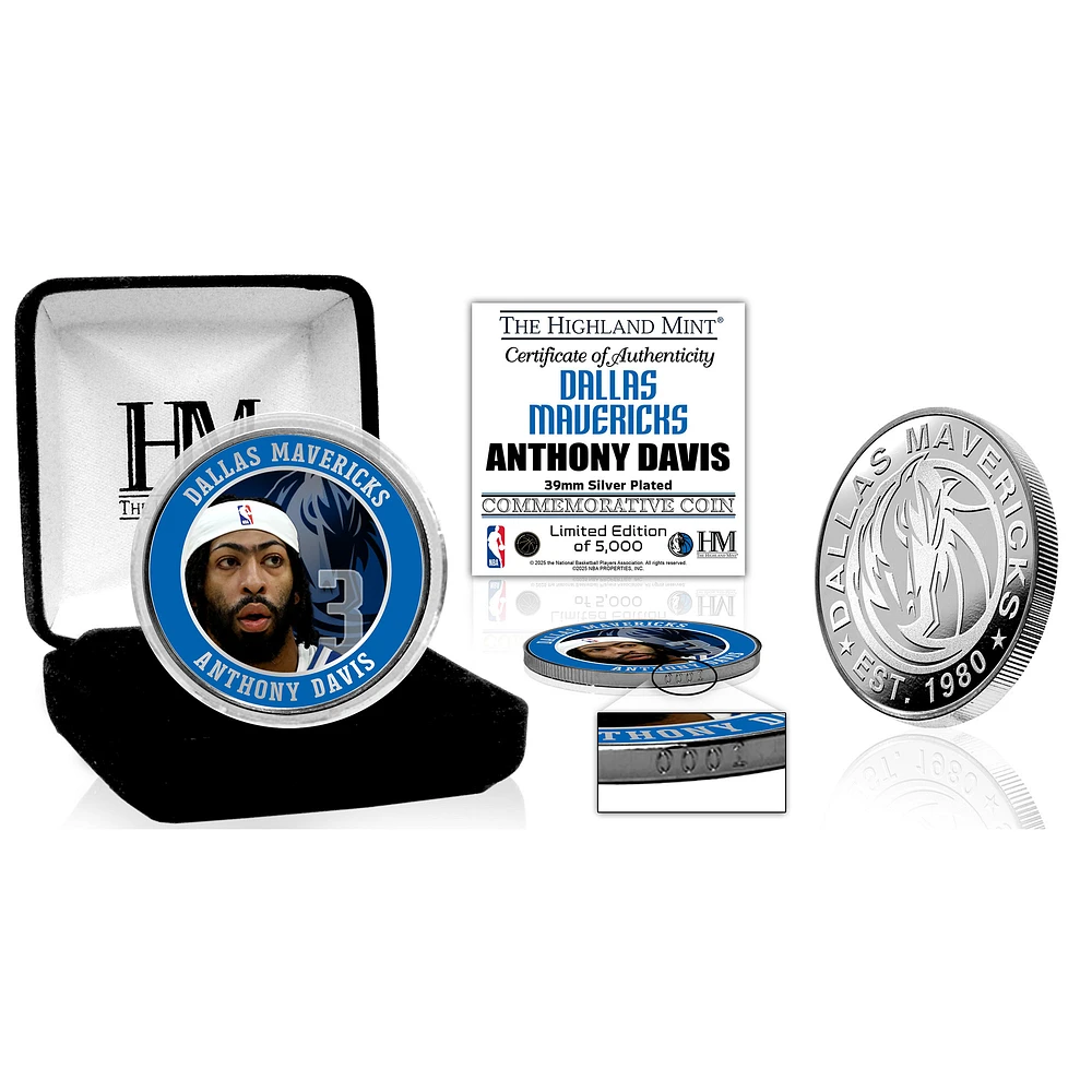 Highland Mint Anthony Davis Dallas Mavericks Silver Coin