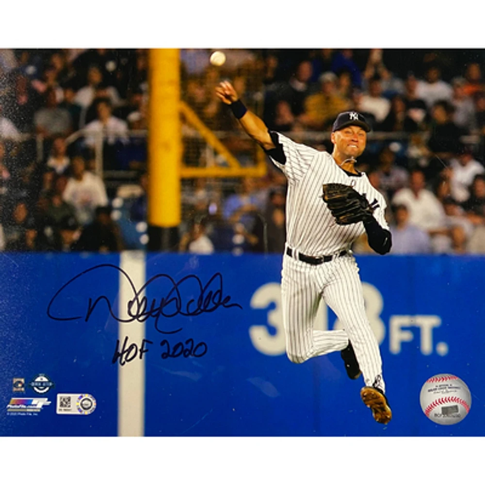 Derek Jeter New York Yankees Autographed Fielding Photograph with "HOF 2020" Inscription