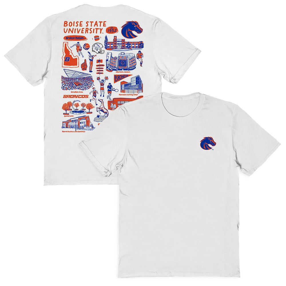 Women's Vive La Fete Boise State Broncos Impressions Artwork Relaxed Fit T-Shirt
