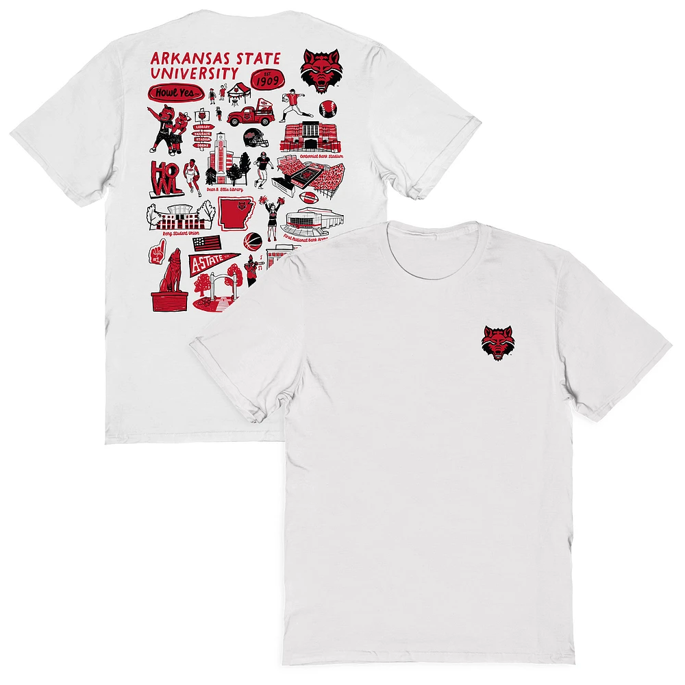 Women's Vive La Fete Arkansas State Red Wolves Impressions Artwork Relaxed Fit T-Shirt