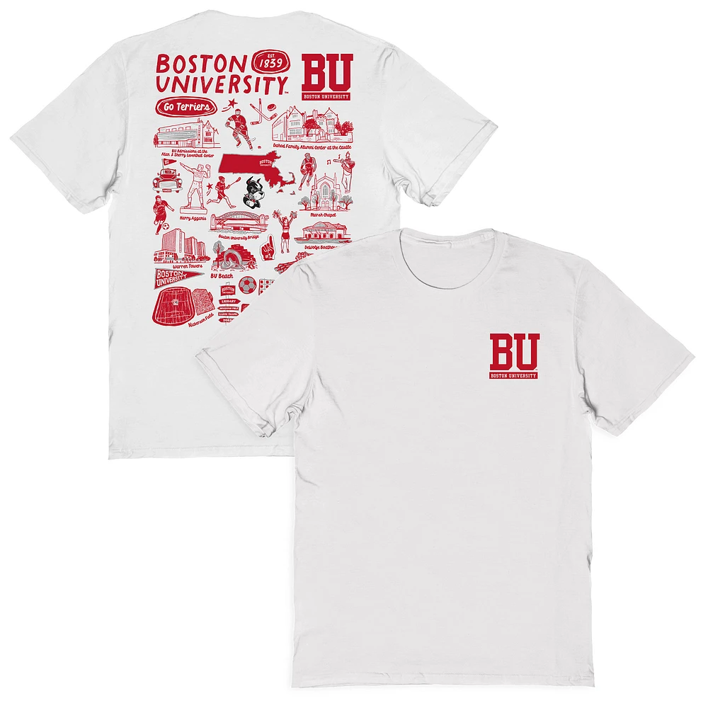 Women's Vive La Fete Boston University Impressions Artwork Relaxed Fit T-Shirt