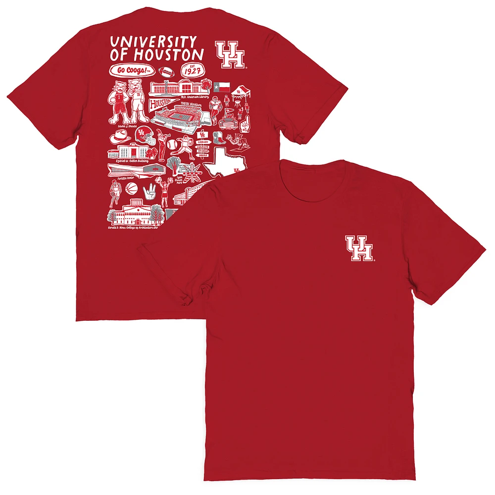 Women's Vive La Fete Houston Cougars Impressions Artwork Relaxed Fit T-Shirt