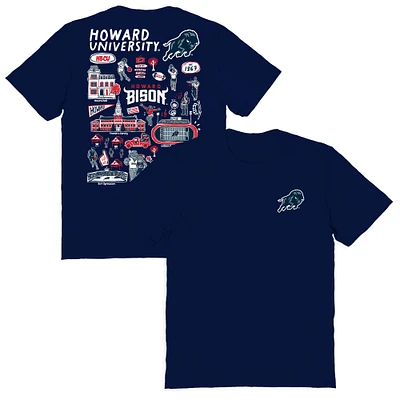 Women's Vive La Fete Navy Howard Bison Impressions Artwork Relaxed Fit T-Shirt
