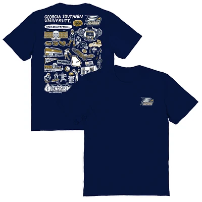 Women's Vive La Fete  Navy Georgia Southern Eagles Impressions Artwork Relaxed Fit T-Shirt