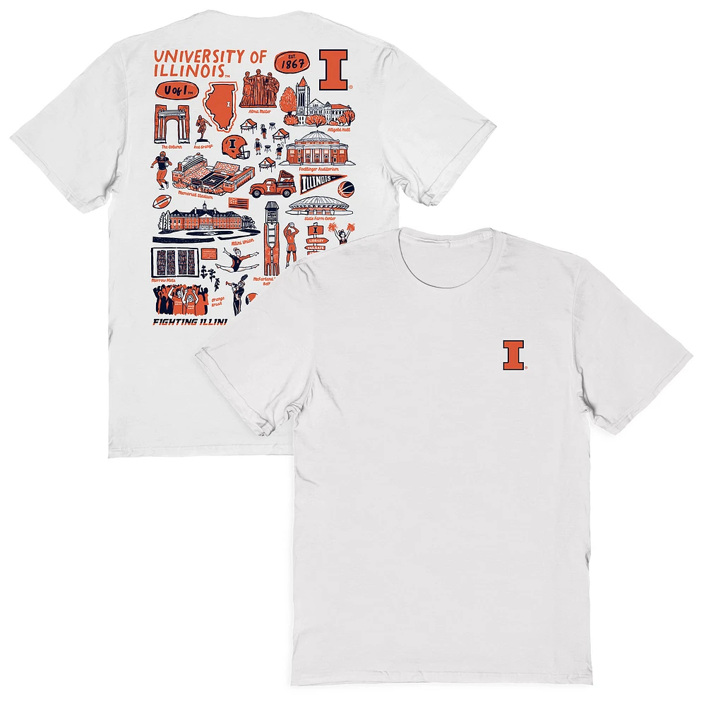 Women's Vive La Fete Illinois Fighting Illini Impressions Artwork Relaxed Fit T-Shirt