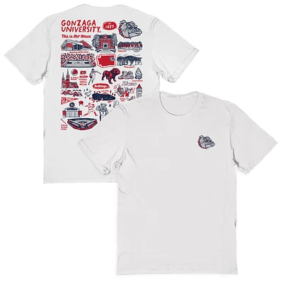 Women's Vive La Fete Gonzaga Bulldogs Impressions Artwork Relaxed Fit T-Shirt