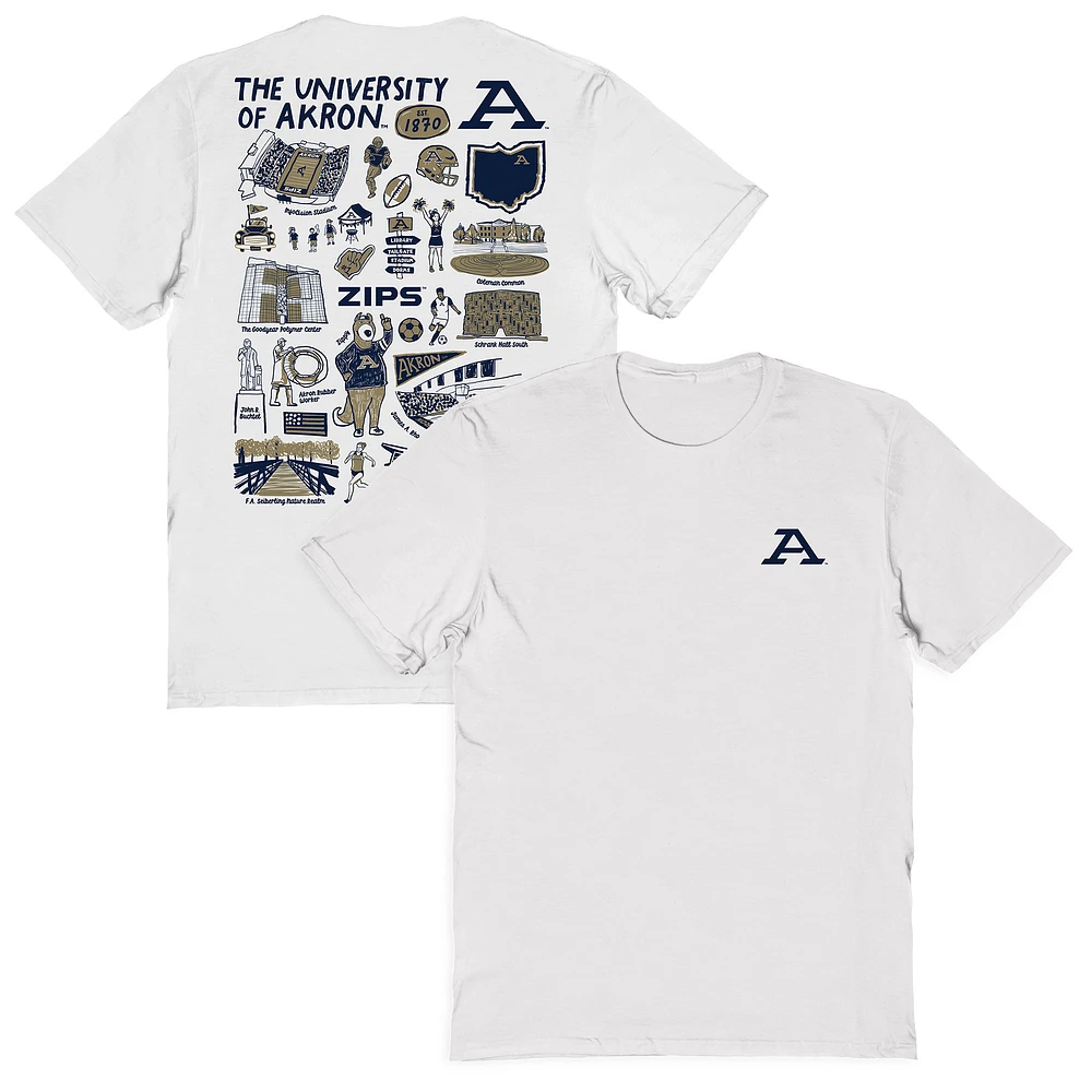 Women's Vive La Fete Akron Zips Impressions Artwork Relaxed Fit T-Shirt