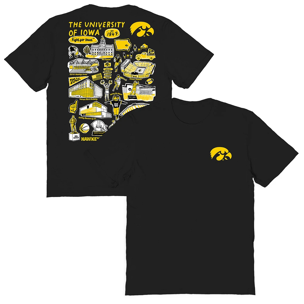 Women's Vive La Fete Iowa Hawkeyes Impressions Artwork Relaxed Fit T-Shirt