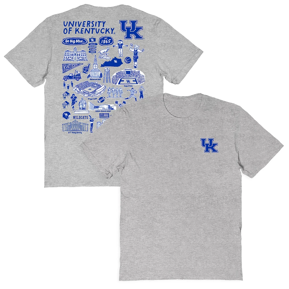 Women's Vive La Fete Gray Kentucky Wildcats Impressions Artwork Relaxed Fit T-Shirt
