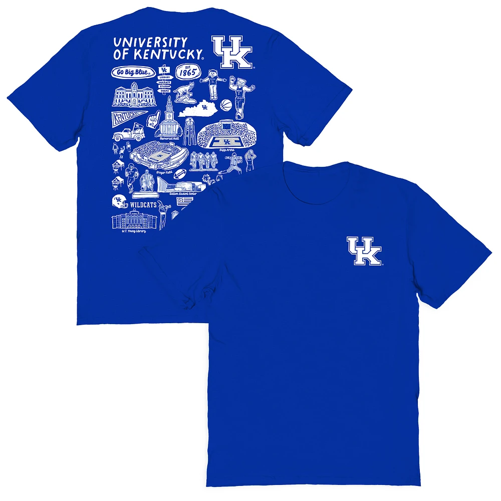 Women's Vive La Fete Royal Kentucky Wildcats Impressions Artwork Relaxed Fit T-Shirt