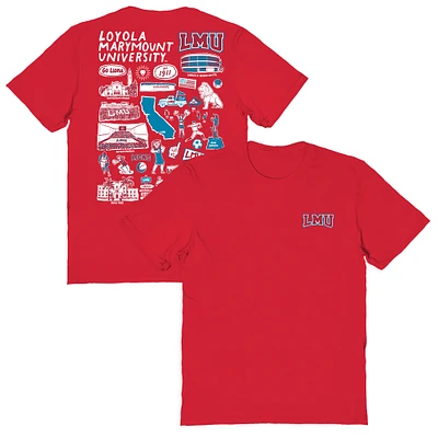 Women's Vive La Fete  Red Loyola Marymount Lions Impressions Artwork Relaxed Fit T-Shirt