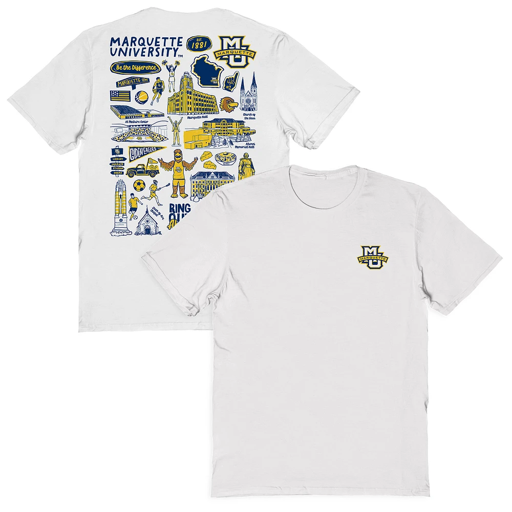 Women's Vive La Fete Marquette Golden Eagles Impressions Artwork Relaxed Fit T-Shirt