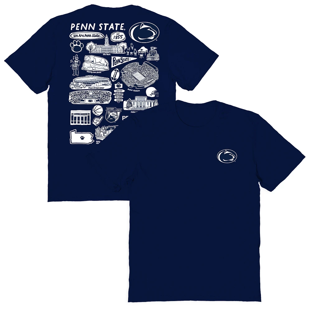 Women's Vive La Fete Navy Penn State Nittany Lions Impressions Artwork Relaxed Fit T-Shirt