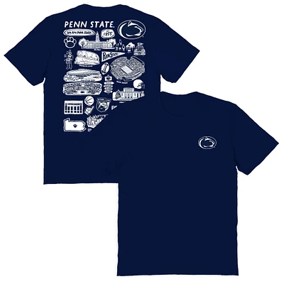 Women's Vive La Fete  Navy Penn State Nittany Lions Impressions Artwork Relaxed Fit T-Shirt