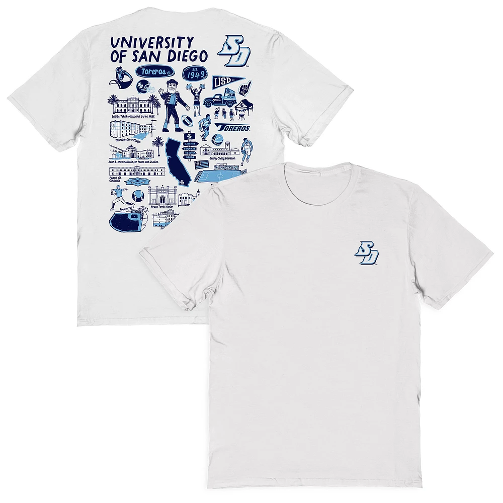 Women's Vive La Fete San Diego Toreros Impressions Artwork Relaxed Fit T-Shirt