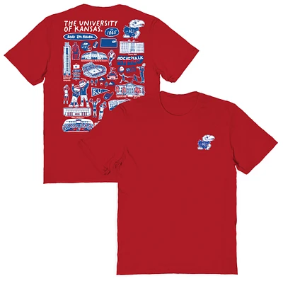 Women's Vive La Fete Kansas Jayhawks Impressions Artwork Relaxed Fit T-Shirt