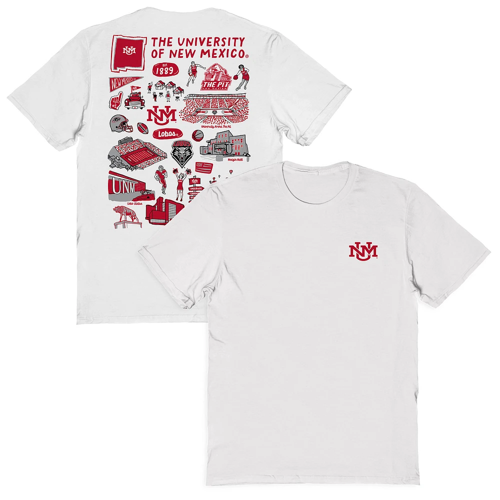 Women's Vive La Fete New Mexico Lobos Impressions Artwork Relaxed Fit T-Shirt